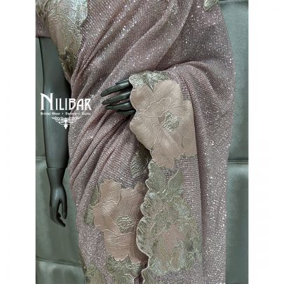 Baby Pink Net Saree
