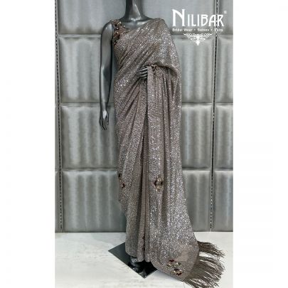 Mocha Net Saree