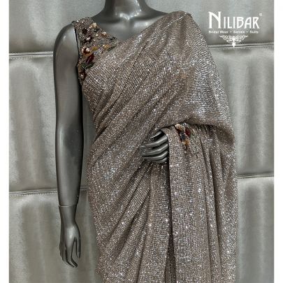 Mocha Net Saree