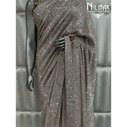Mocha Net Saree