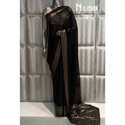 Black Georgette Saree