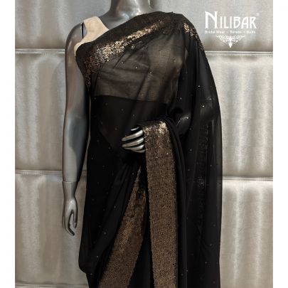 Black Georgette Saree