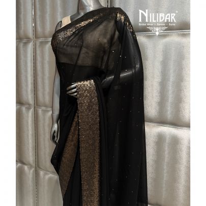 Black Georgette Saree