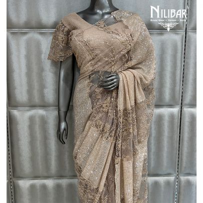 Light Beige Net Saree