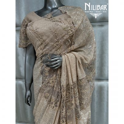 Light Beige Net Saree