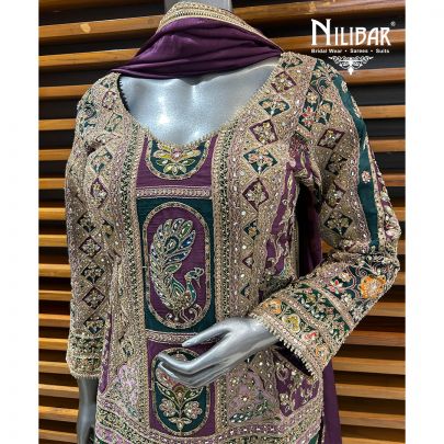 Jam Purple Crepe Garara Suit