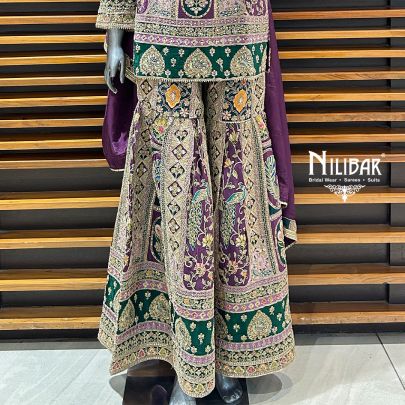 Jam Purple Crepe Garara Suit
