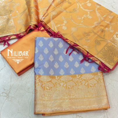 Lavender Banarasi Silk Unstitched Suit