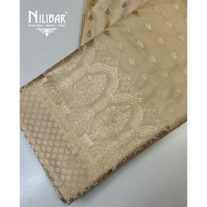 Ivory Gold Silk Saree