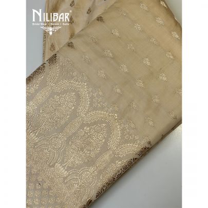 Ivory Gold Silk Saree