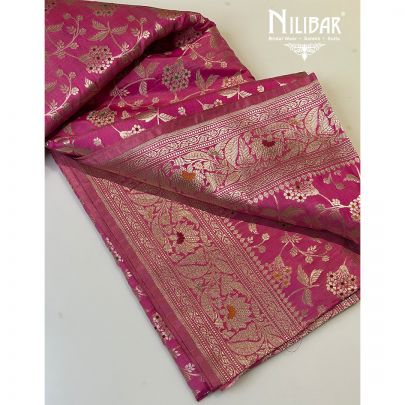 Rani Pink Silk Saree