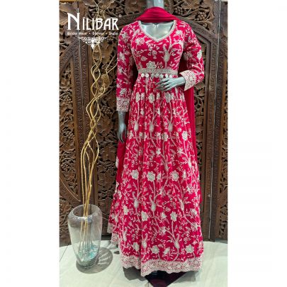 Hot Pink Georgette Anarkali Suit