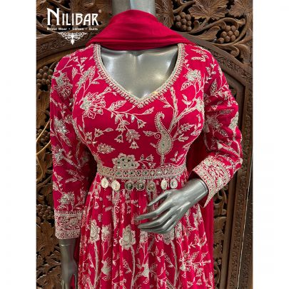 Hot Pink Georgette Anarkali Suit