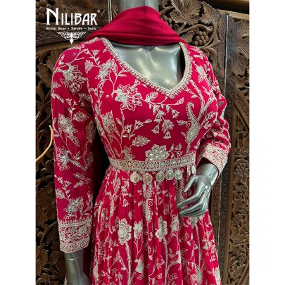 Hot Pink Georgette Anarkali Suit