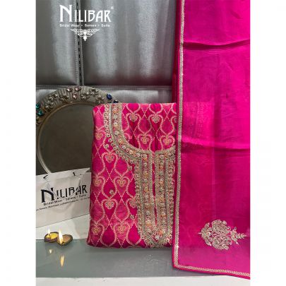 Pink Silk Unstitched Suit