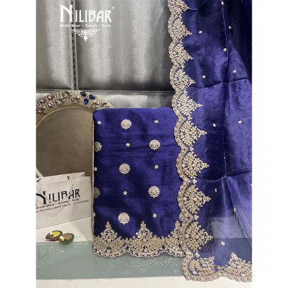 Purple Silk Unstitched Suit
