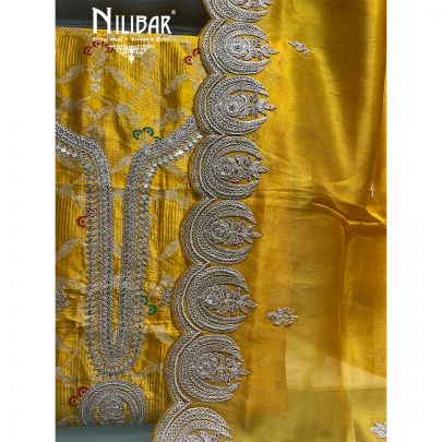 Yellow Silk Unstitched Suit
