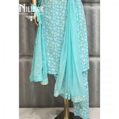 Turquoise Cotton Suit