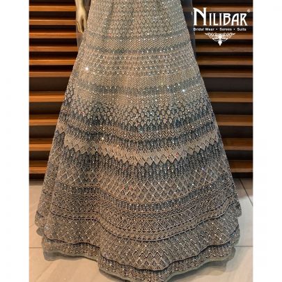 Peacock Green Net Gown