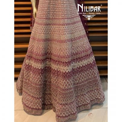 Onion Pink and Mauve Net Gown