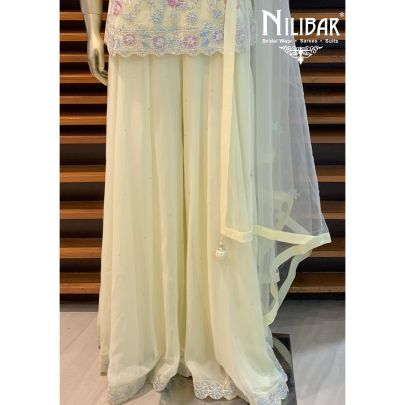 Lemon Georgette Palazzo Suit