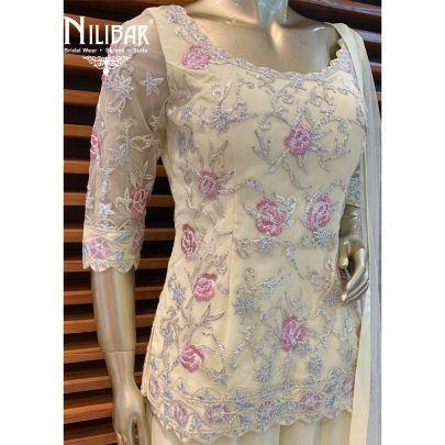 Lemon Georgette Palazzo Suit
