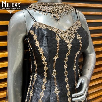 Black Silk Indo-Western Palazzo Set