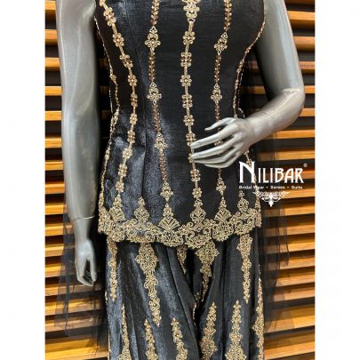 Black Silk Indo-Western Palazzo Set