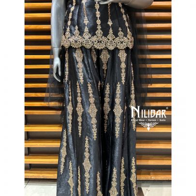 Black Silk Indo-Western Palazzo Set