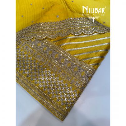 Yellow Silk Unstitched Suit