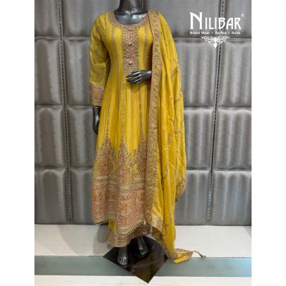 Yellow Long Length Anarkali Suit