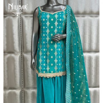 Sapphire Blue Crepe Palazzo Set