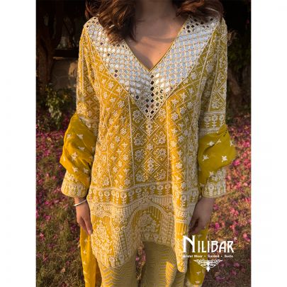 Ishita Sandhu In Our Yellow Georgette Embroidered Co-ord Set
