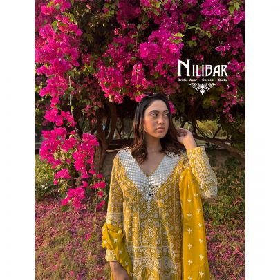 Ishita Sandhu In Our Yellow Georgette Embroidered Co-ord Set
