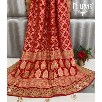 Scarlet Red Bandhani Dupatta