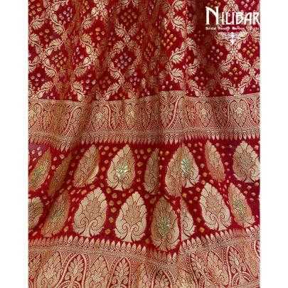 Scarlet Red Bandhani Dupatta