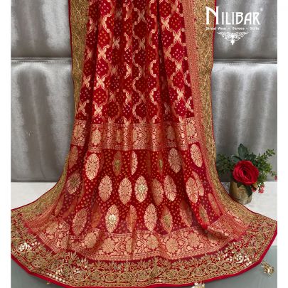 Cherry Red Bandhani Dupatta
