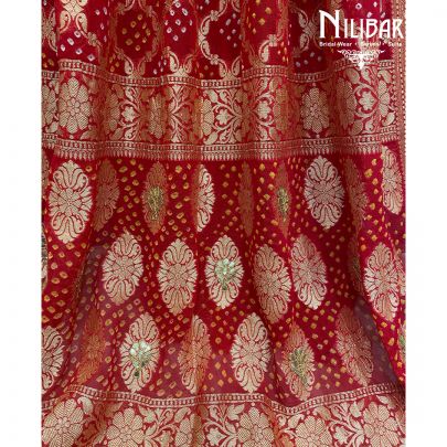 Cherry Red Bandhani Dupatta