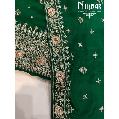 Pine Green Crepe Unstitched Suit