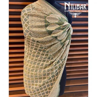 Moss Green Georgette Bandhani Dupatta