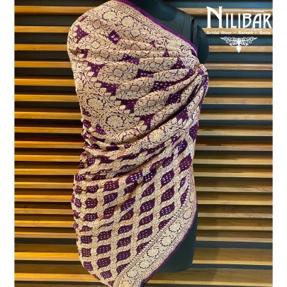 Plum Georgette Bandhani Dupatta