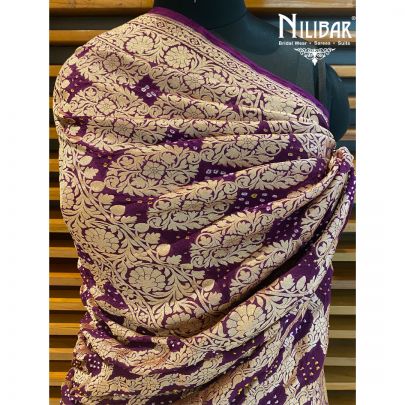 Plum Georgette Bandhani Dupatta