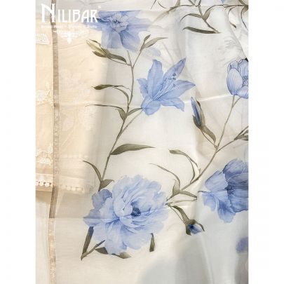 White Organza Unstitched Suit