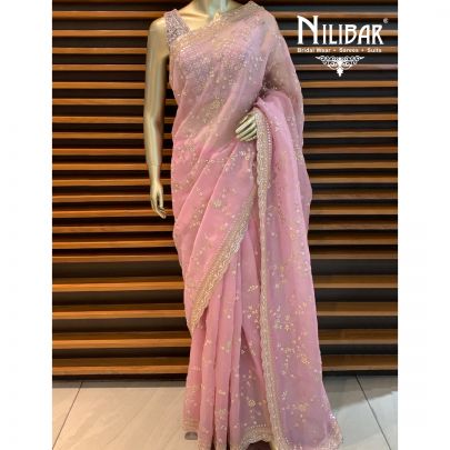 Mauvelous Pink Georgette Saree
