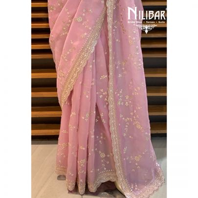 Mauvelous Pink Georgette Saree