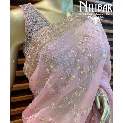 Mauvelous Pink Georgette Saree
