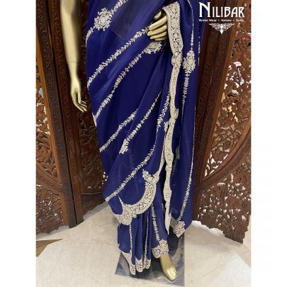 Blue Organza Saree