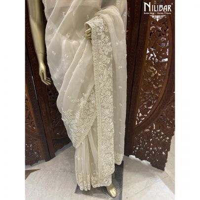 White Organza Saree