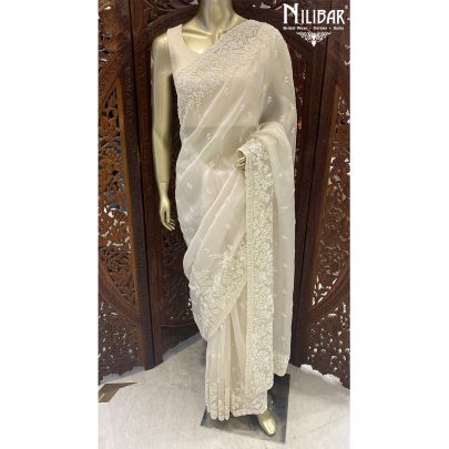 White Organza Saree