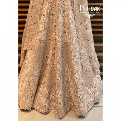 Powder Pink Silk Bridal Lehenga